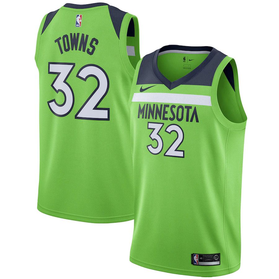 Men Minnesota Timberwolves #32 Karl-Anthony Towns Nike Green Swingman NBA Jersey